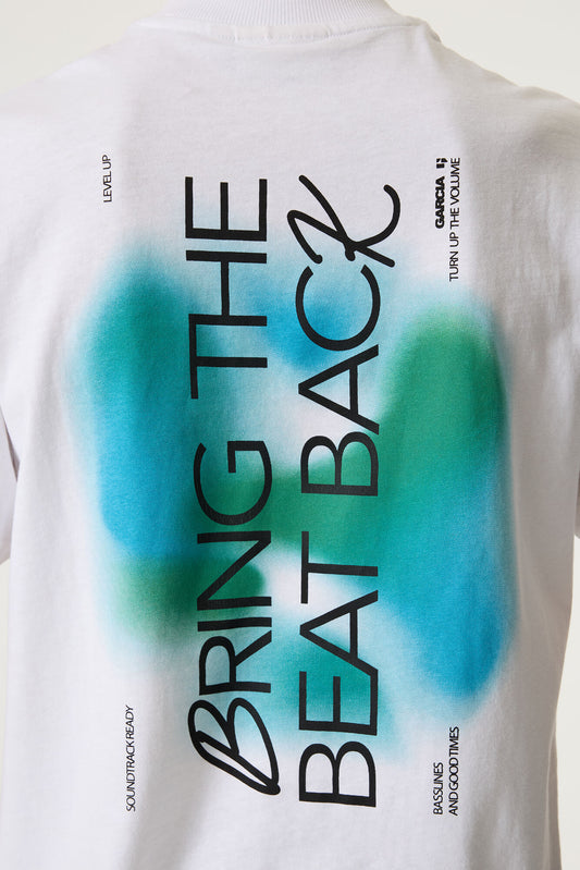 Garcia Weißes T-Shirt mit Rückenprint