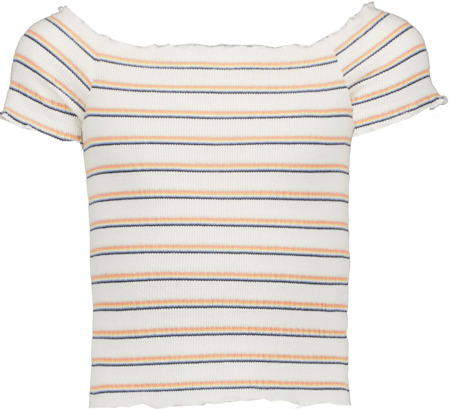 Weiß gestreiftes Off-Shoulder Top von Garcia