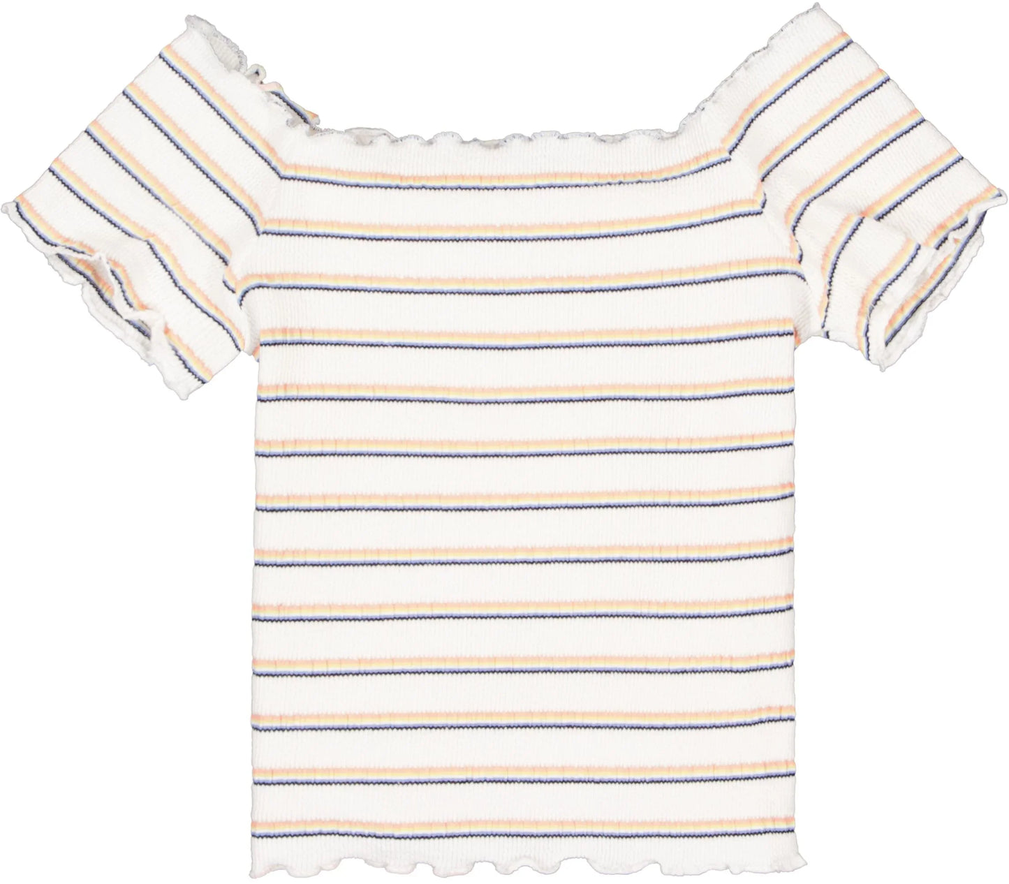 Weiß gestreiftes Off-Shoulder Top von Garcia