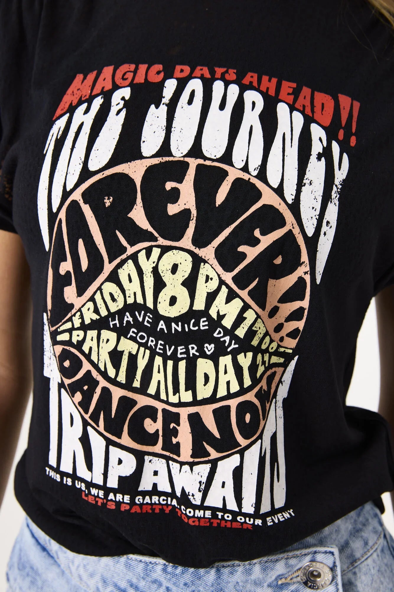 Garcia Schwarzes T-Shirt