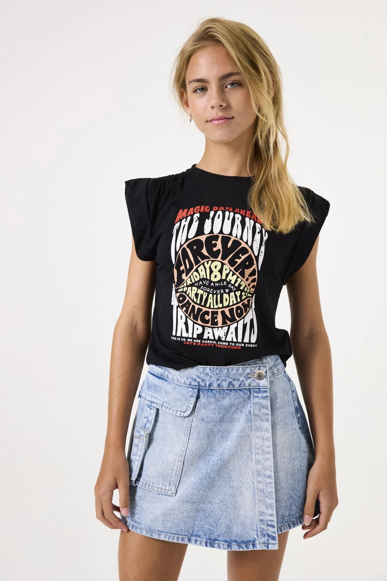 Garcia Schwarzes T-Shirt