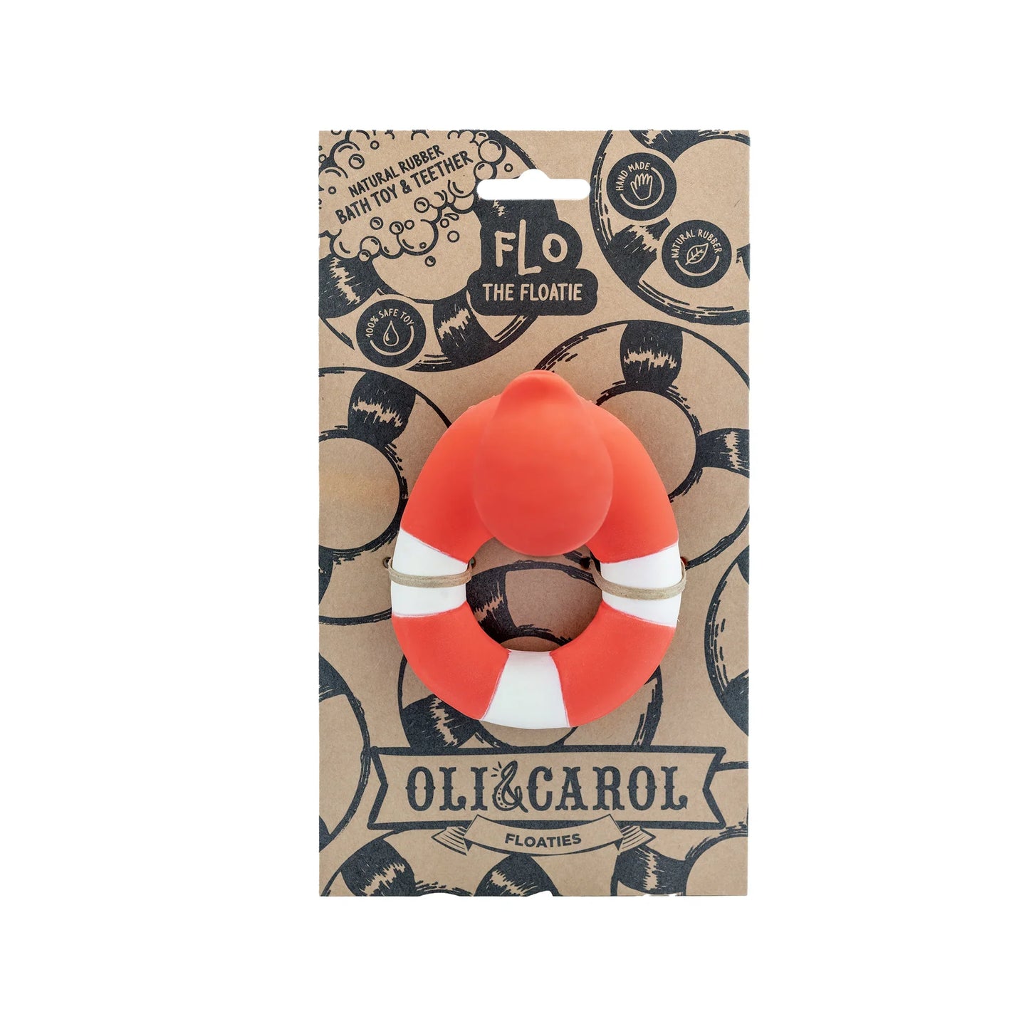 Oli & Carol Beißspielzeug - Badeente Floatie the Duck Rot