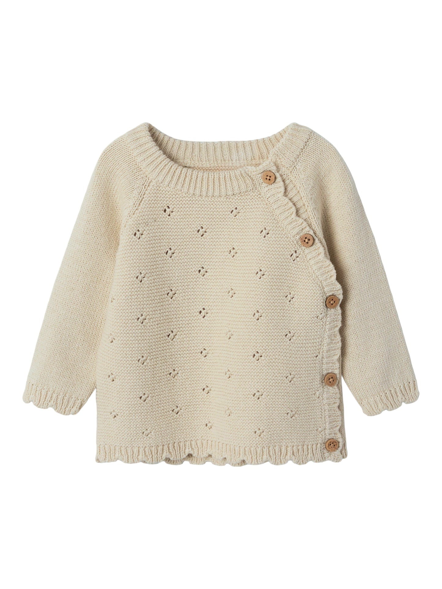 Lil'Atelier Strickpullover aus Bio-Baumwolle mit seitlichen Knöpfen