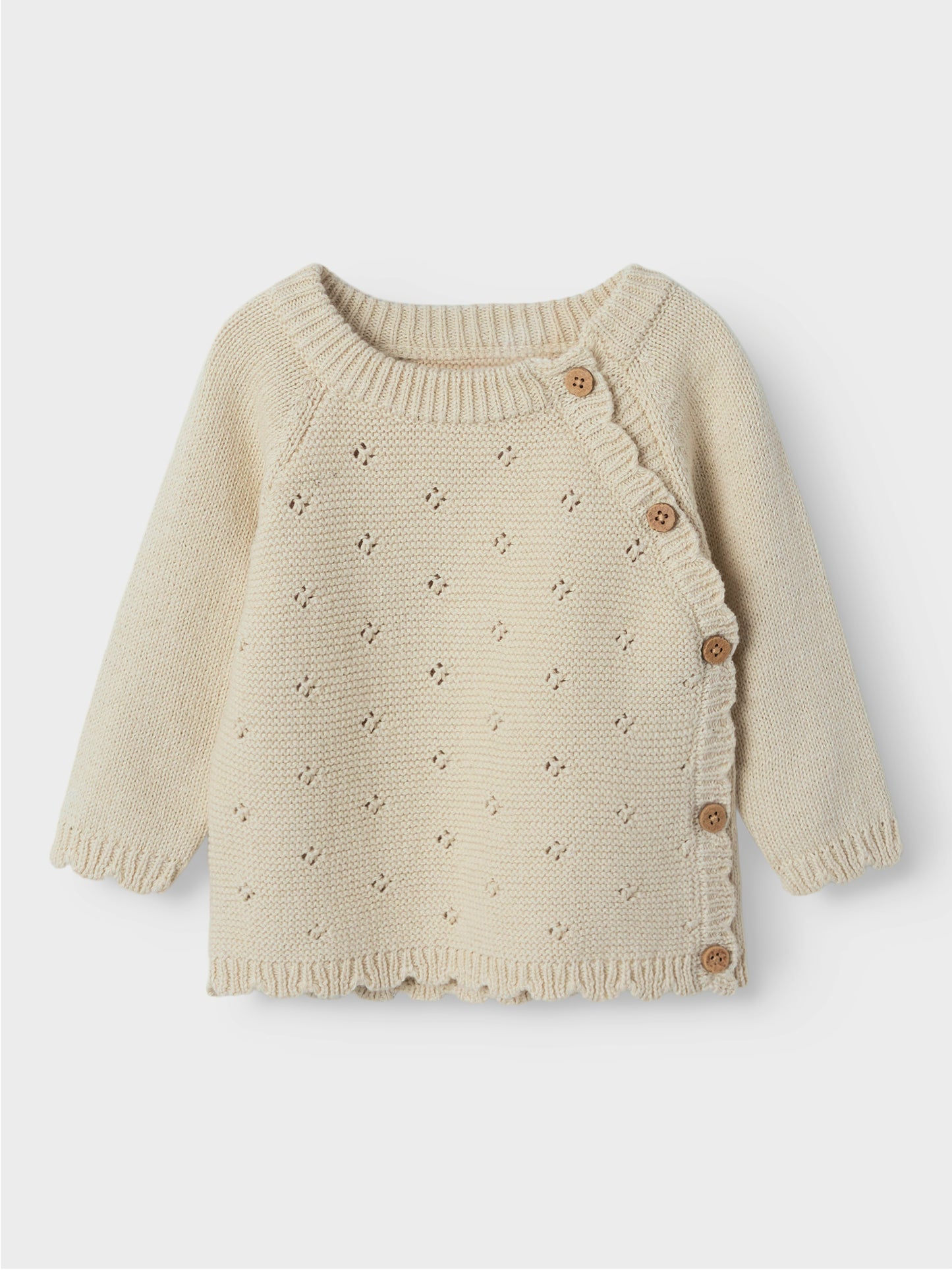 Lil'Atelier Strickpullover aus Bio-Baumwolle mit seitlichen Knöpfen