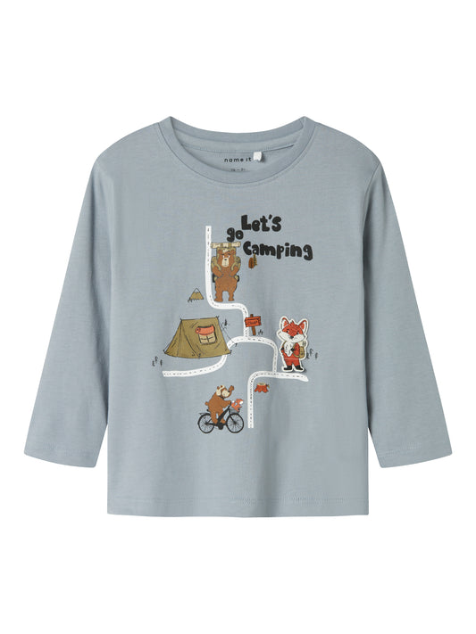 Name it Langarmshirt 'Let's camping'