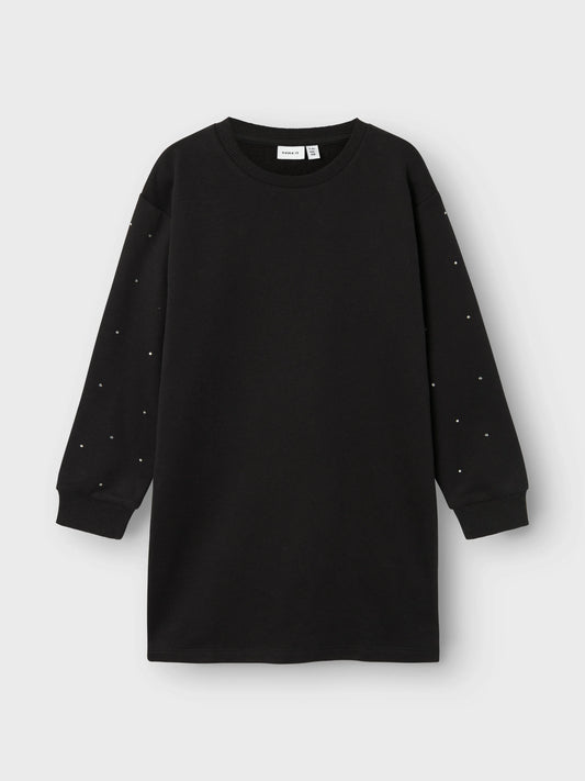 Name it Sweakleid mit Glitzernieten am Ärmel