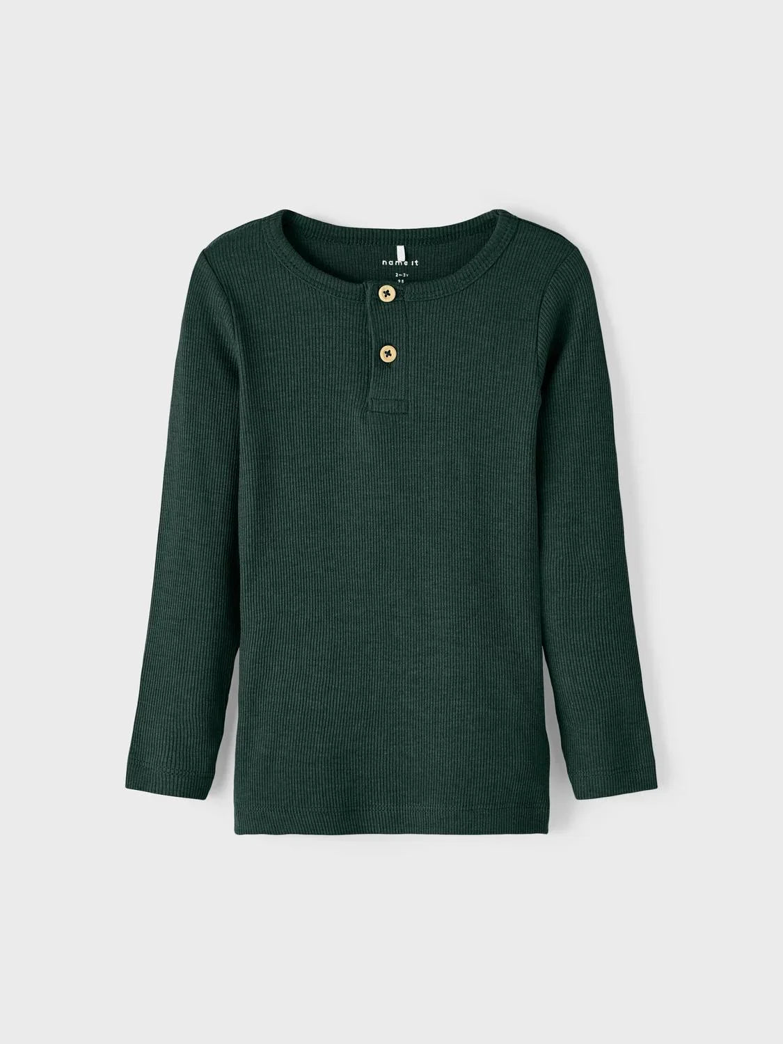 Name it Geripptes Langarmshirt mit Knöpfen
