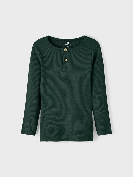 Name it Geripptes Langarmshirt mit Knöpfen