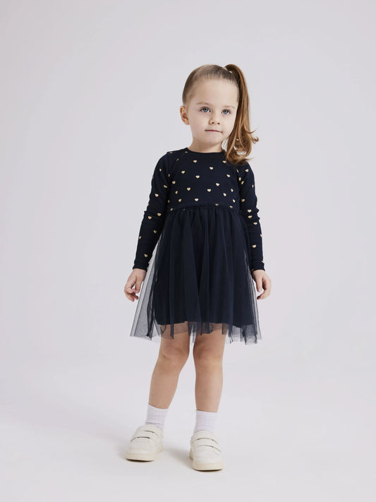 Name it Kleid mit Glitzerprint und Tüllrock