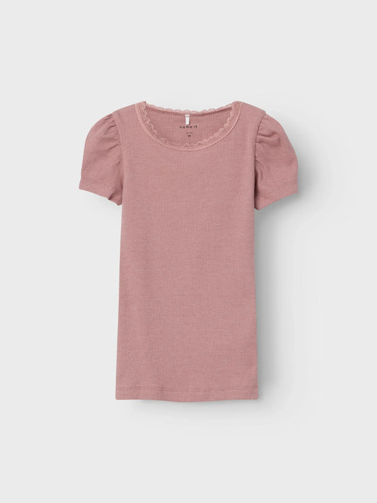 Name it T-Shirt mit Spitze aus Bio-Baumwolle und Modal