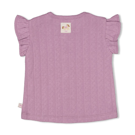 Feetje Geripptes T-Shirt Pointelle - Flower Ranch