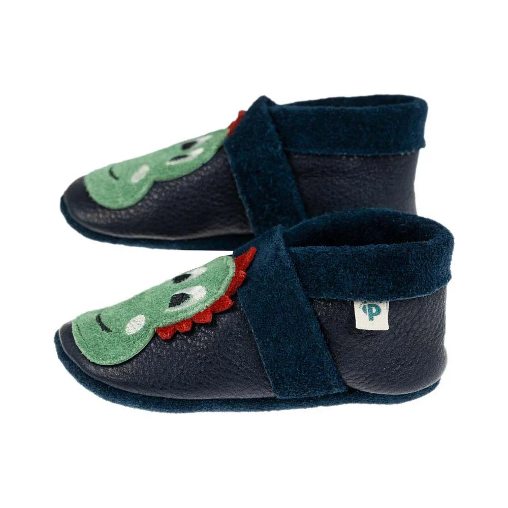 Pantolinos Lederschuhe mit appliziertem Dinokopf