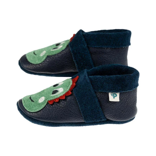 Pantolinos Lederschuhe mit appliziertem Dinokopf