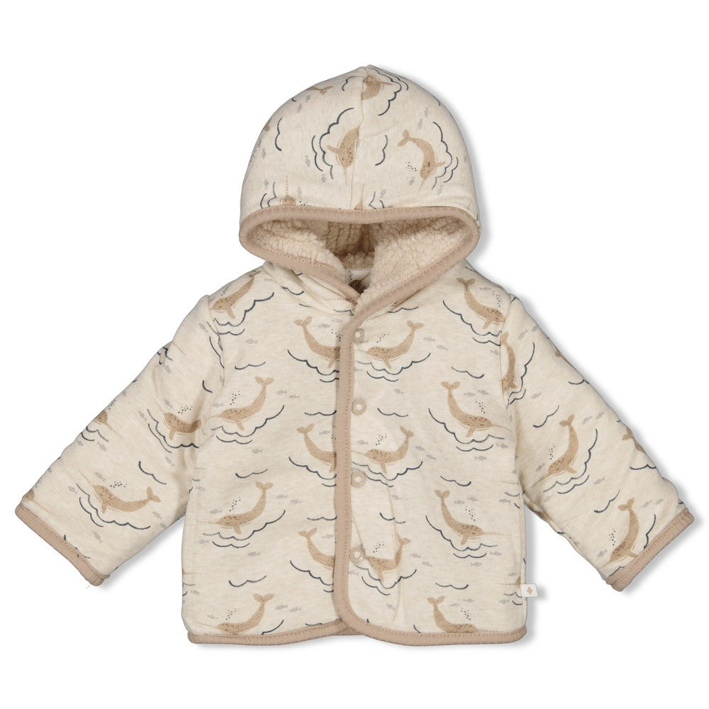 Feetje Bouclé Wendejacke mit Kapuze - Narwal
