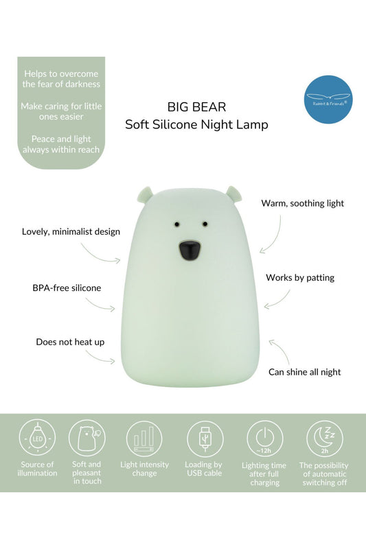 Rabbit & Friends Big Bear Nachtlampe aus Silikon