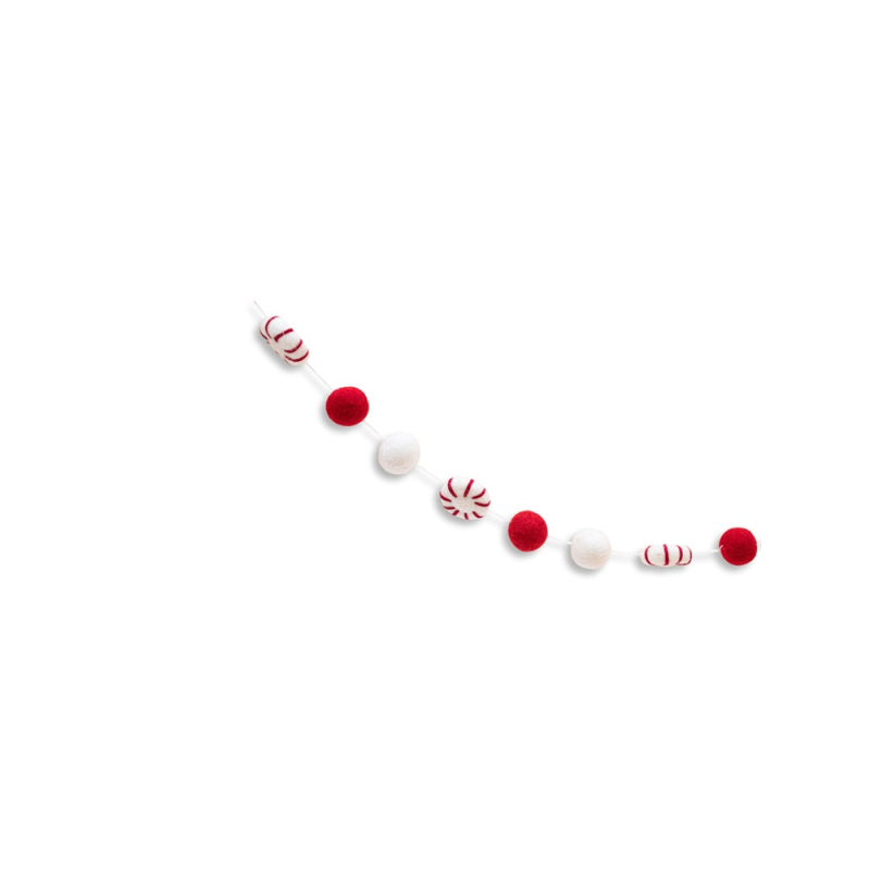 Frida Feeling Filz Girlande Bonbons Rot/Weiß