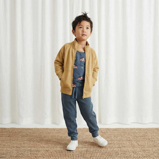 Maxomorra Sweatjacke Mustard GOTS