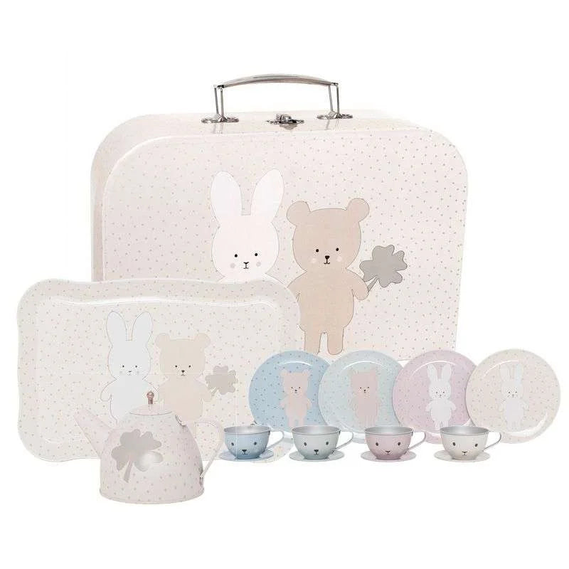 Jabadabado Spielset Teeservice Teddy & Bunny / Zinn