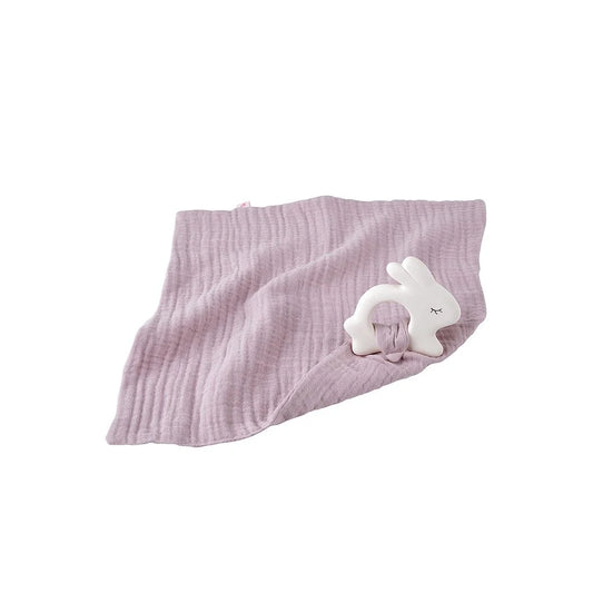 Kikadu Kautschuk-Hase mit Schmusetuch Rosé