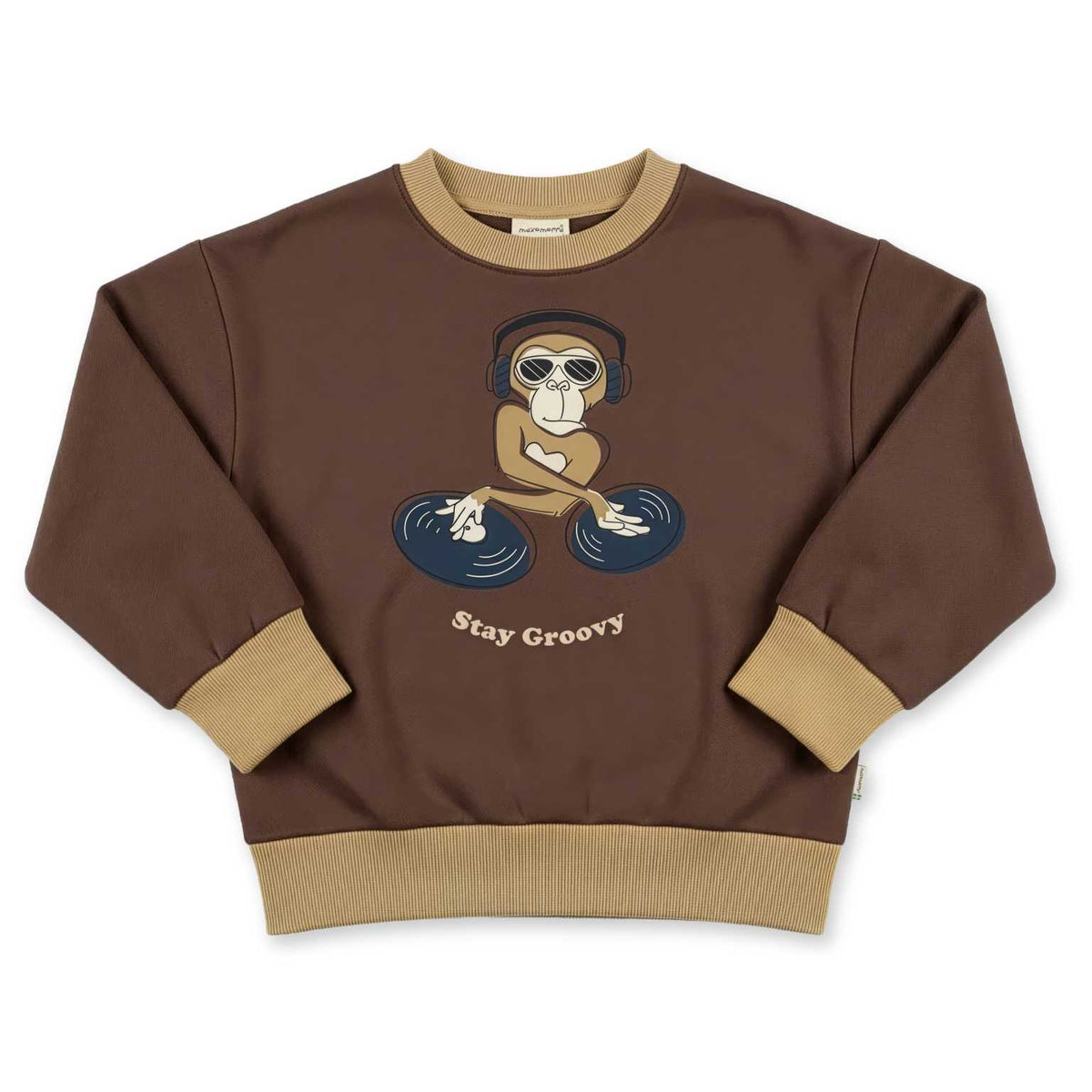 Maxomorra Sweatshirt Monkey - Stay Groovy GOTS