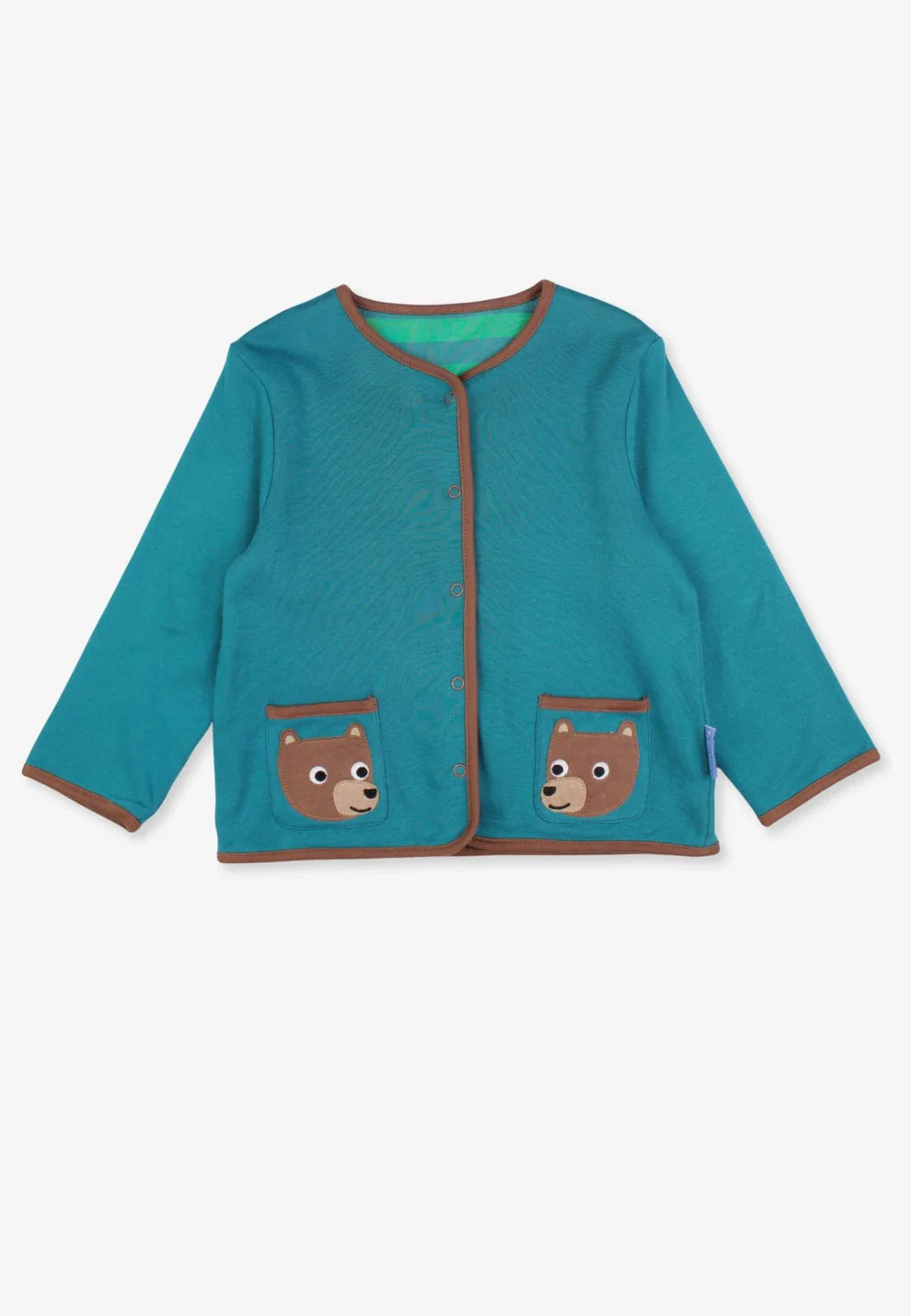 Toby Tiger Wendejacke mit Knöpfen und Bärenapplikation GOTS