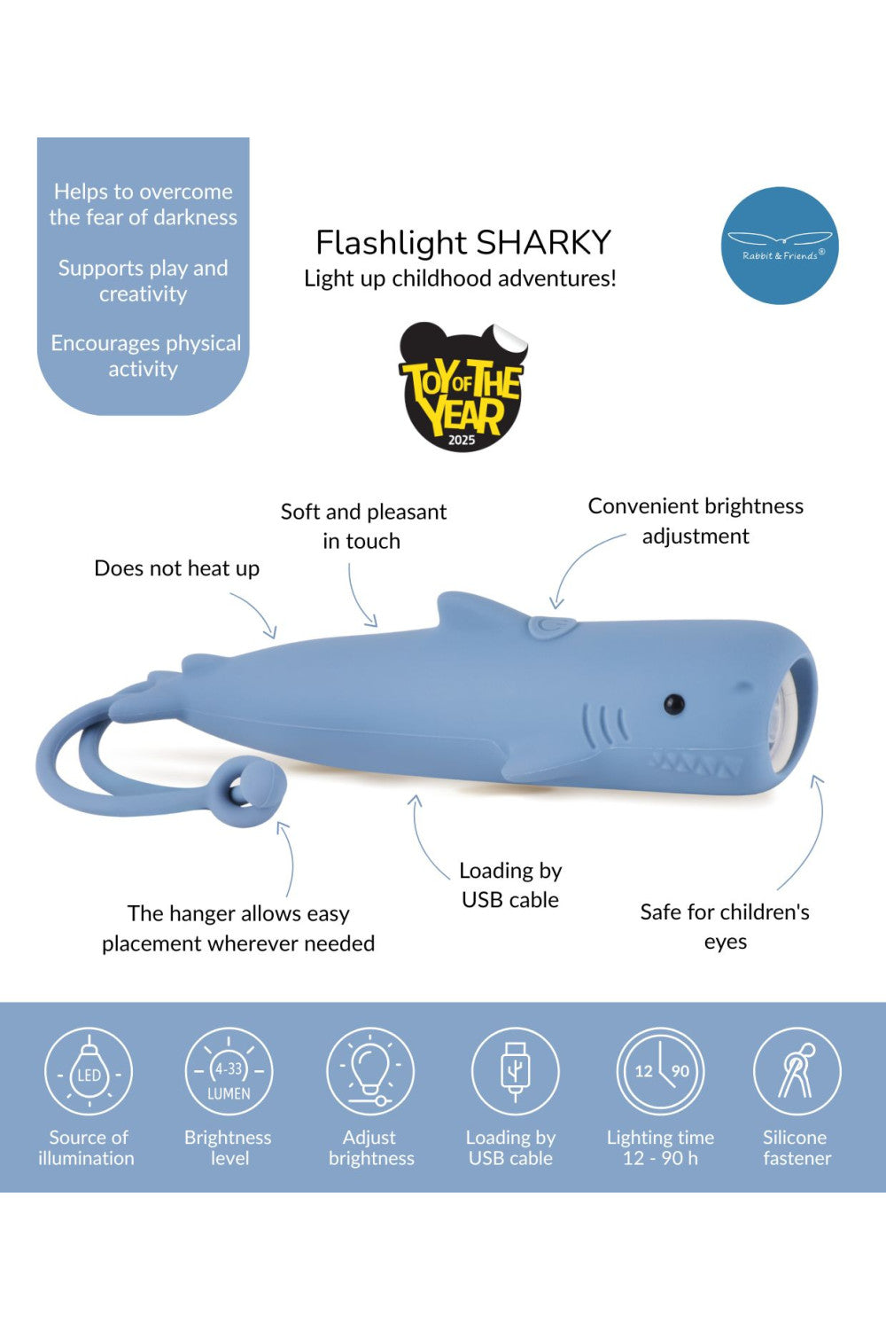 Rabbit & Friends Taschenlampe Sharky
