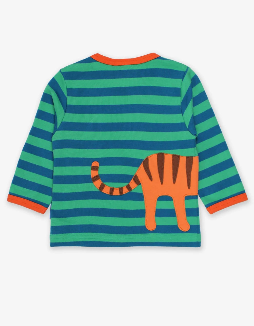 Toby Tiger Langarmshirt gestreift mit Tiger-Applikation GOTS