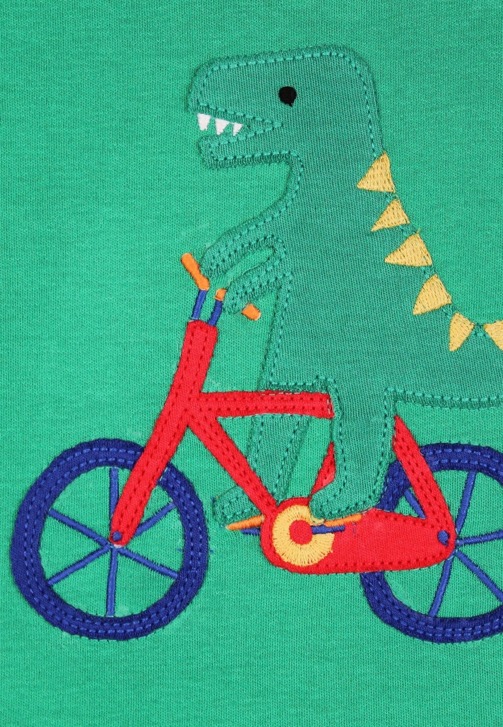 Toby Tiger Langarmshirt mit Dino-Applikation auf Fahrrad GOTS
