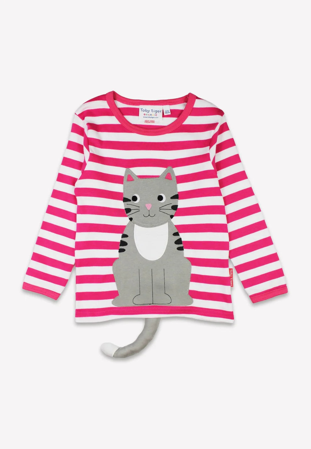 Toby Tiger Langarmshirt mit Katzenapplikation GOTS