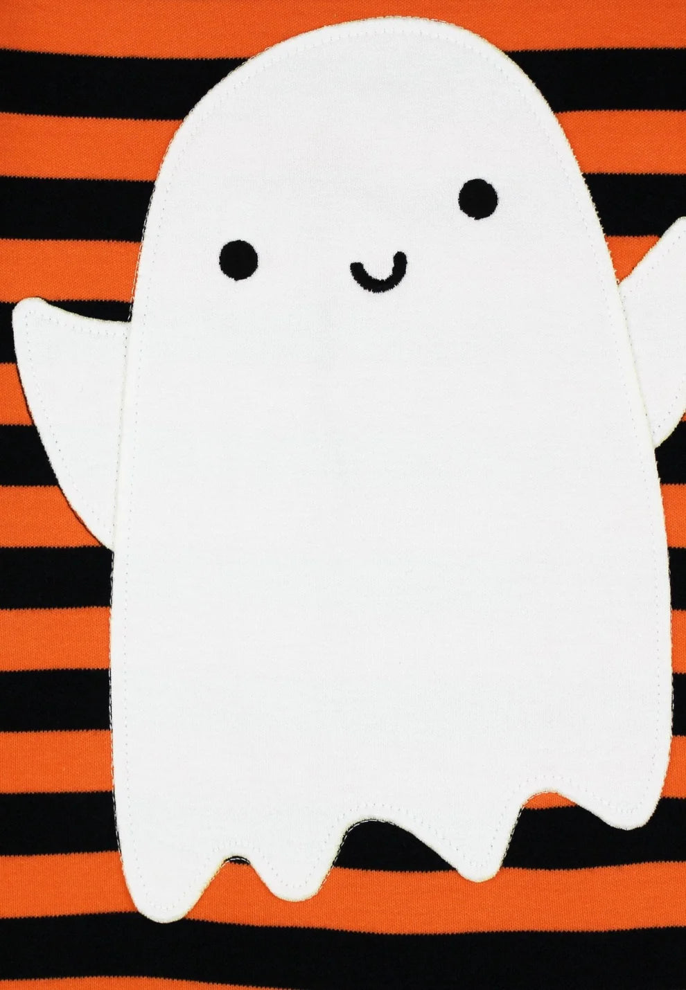 Toby Tiger Langarmshirt gestreift mit Gespenster-Applikation GOTS