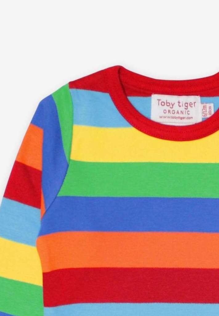 Toby Tiger Langarmshirt mit bunten Streifen aus Bio-Baumwolle GOTS