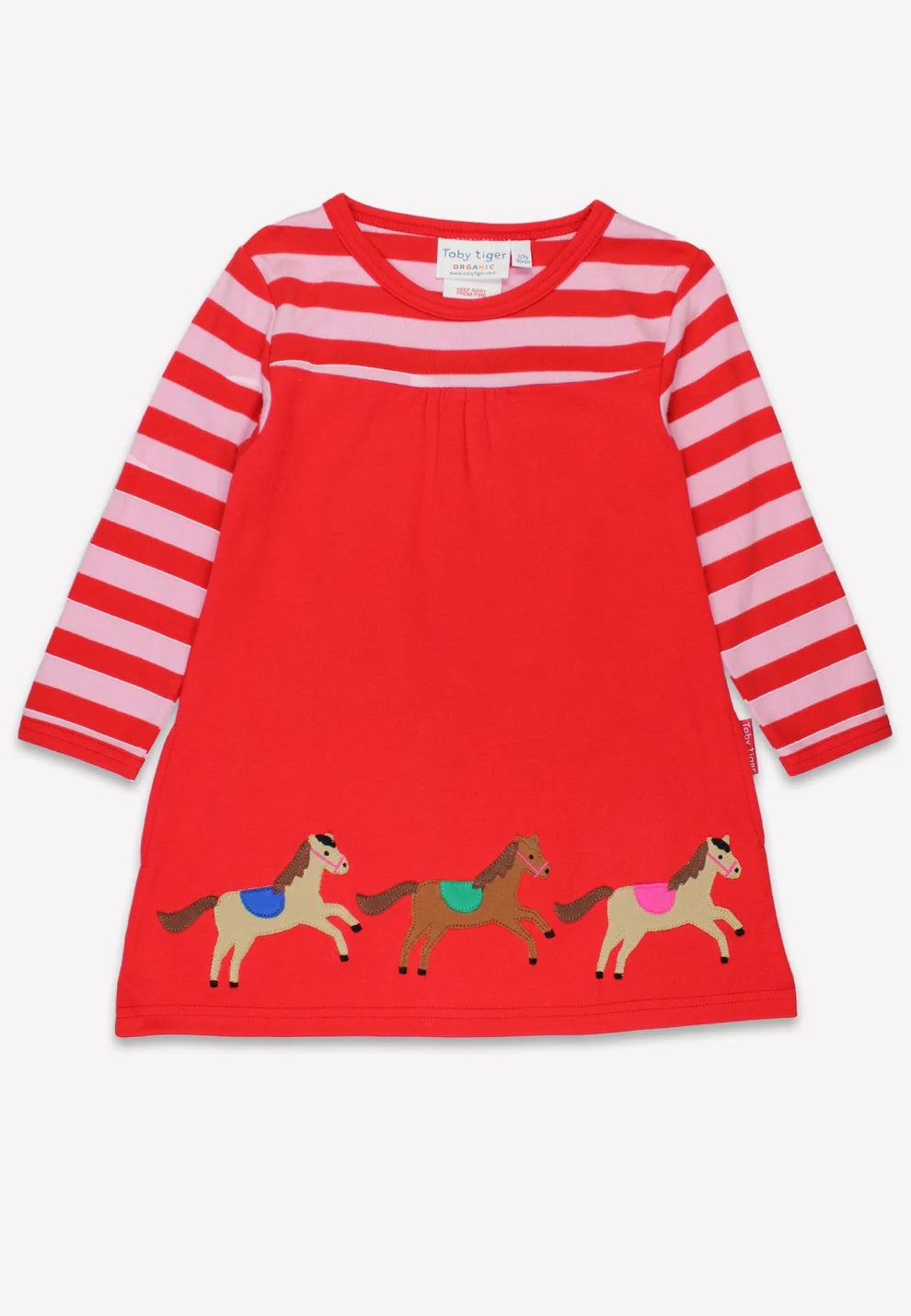 Toby Tiger Kleid Langarm mit Pfederapplikation GOTS