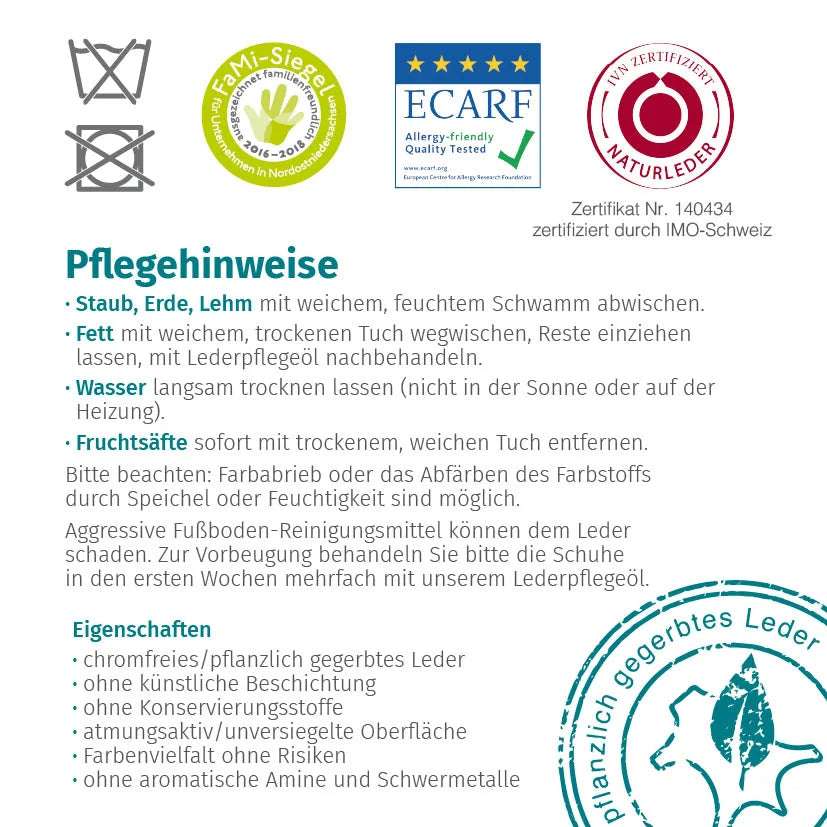 Lederschuhe Erdbeerblatt von Pantolinos