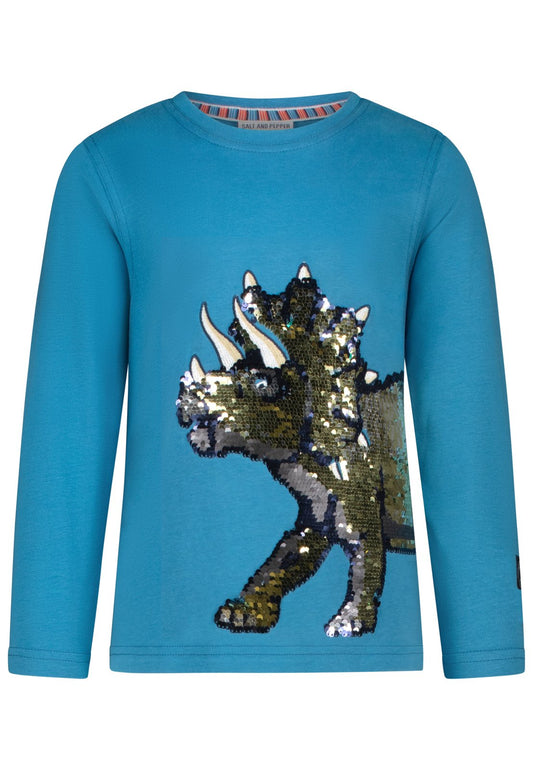 Salt and Pepper Langarmshirt Dino mit Wendeapailletten