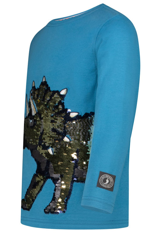Salt and Pepper Langarmshirt Dino mit Wendeapailletten