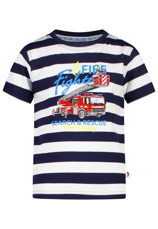 Salt and Pepper T-Shirt mit Feuerwehr-Applikation