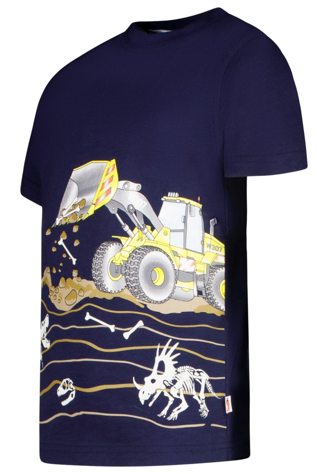 Salt and Pepper T-Shirt mit leuchtendem Dinosaurier Print