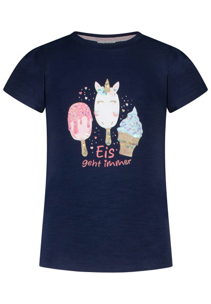 Salt and Pepper T-Shirt mit glitzerndem Eisprint