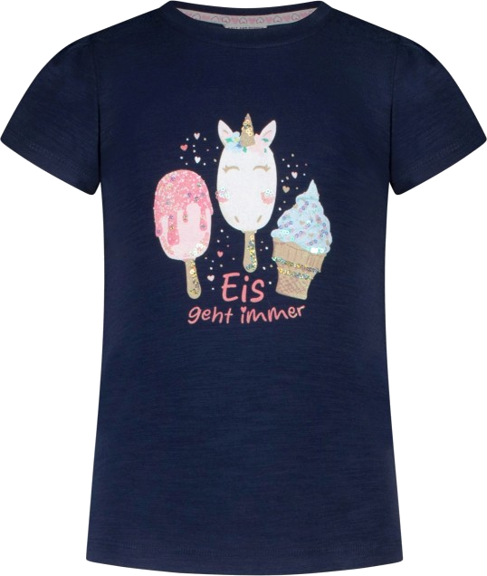 Salt and Pepper T-Shirt mit glitzerndem Eisprint