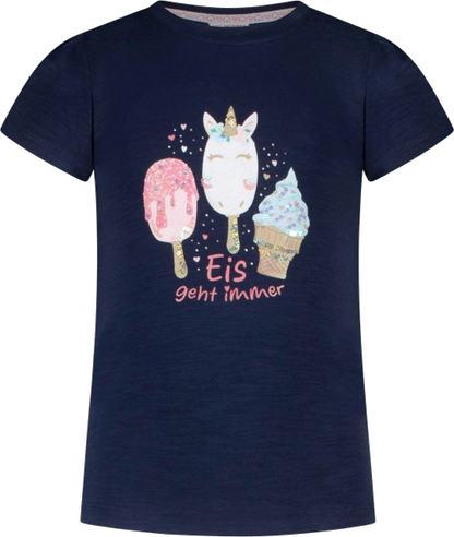 Salt and Pepper T-Shirt mit glitzerndem Eisprint