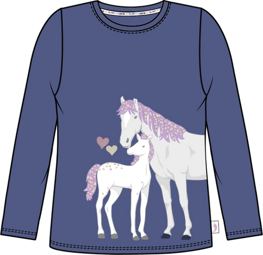 Salt and Pepper Langarmshirt mit Pferde-Applikation