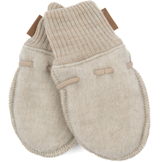 Mikk-line Baby-Handschuhe aus Merinowolle in Melange Off White