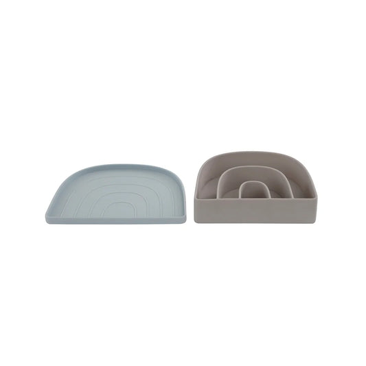 Oyoy Teller Regenbogen 2-teilig in Dusty Blue/ Clay