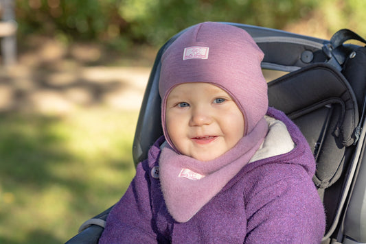 Pickapooh Mütze Radler aus Wolle/Seide in alt rosé