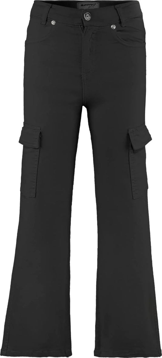 Blue Effect Wide Leg Cargohose in Schwarz