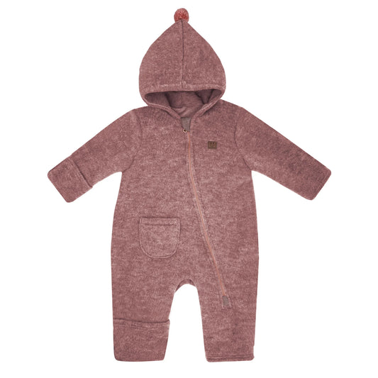 Maximo Baby-Overall aus Merinowolle in heiderosemeliert GOTS