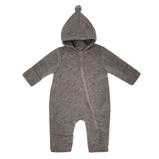 Maximo Baby-Overall aus Merinowolle in braunmeliert GOTS