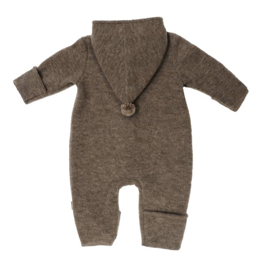Maximo Baby-Overall aus Merinowolle in braunmeliert GOTS