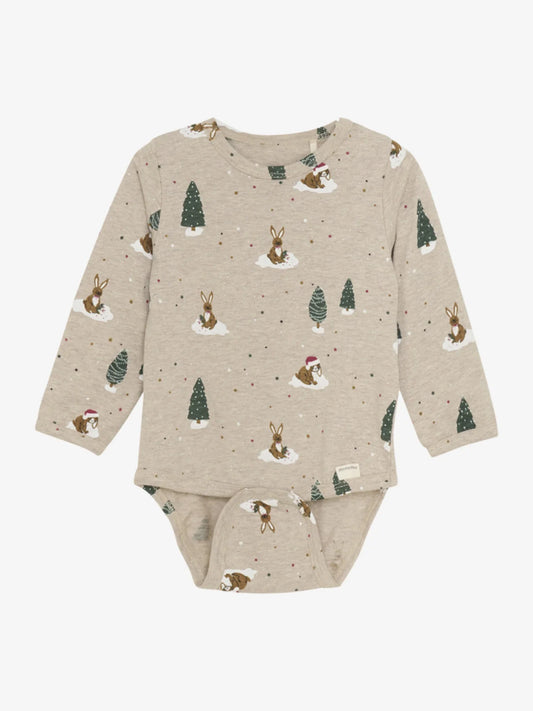 Minymo Body Langarm mit Weihnachtsmotiv