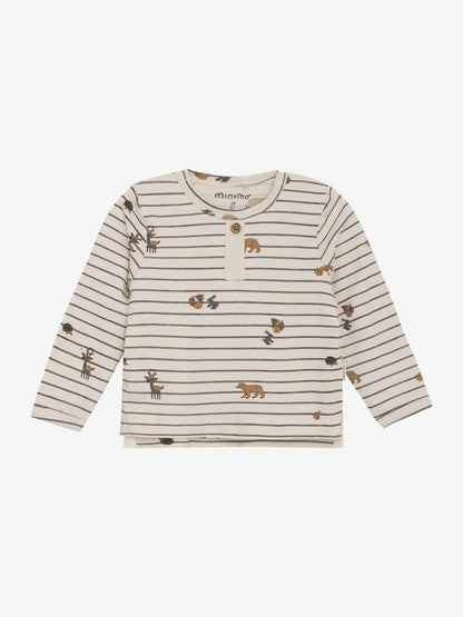 Minymo Langarmshirt gestreift mit Tierprint